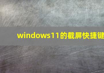 windows11的截屏快捷键