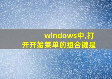 windows中,打开开始菜单的组合键是