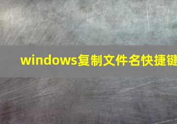 windows复制文件名快捷键