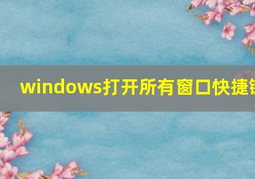 windows打开所有窗口快捷键