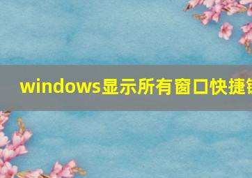 windows显示所有窗口快捷键