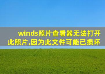 winds照片查看器无法打开此照片,因为此文件可能已损坏