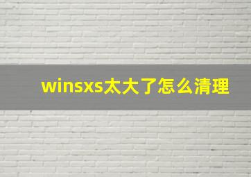 winsxs太大了怎么清理