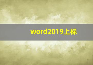 word2019上标