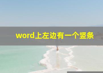 word上左边有一个竖条