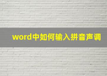 word中如何输入拼音声调