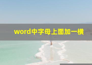 word中字母上面加一横