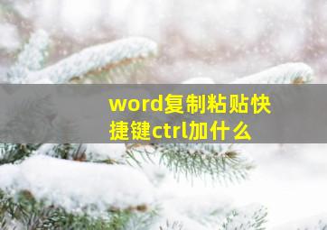 word复制粘贴快捷键ctrl加什么