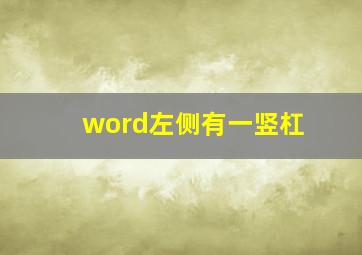 word左侧有一竖杠