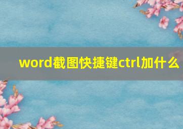 word截图快捷键ctrl加什么