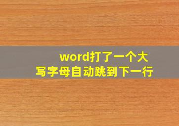 word打了一个大写字母自动跳到下一行