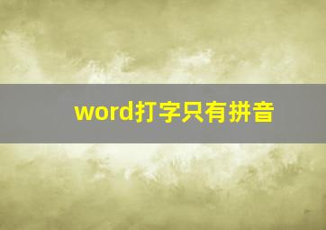 word打字只有拼音