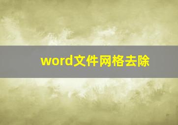 word文件网格去除