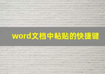 word文档中粘贴的快捷键