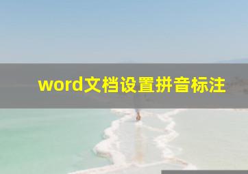 word文档设置拼音标注