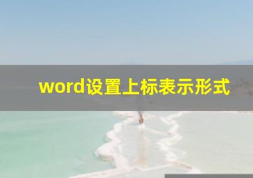 word设置上标表示形式