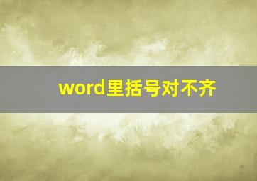 word里括号对不齐