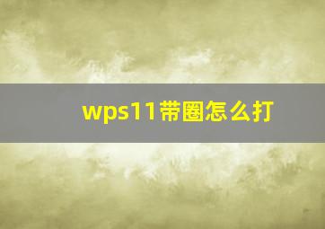 wps11带圈怎么打