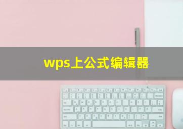 wps上公式编辑器