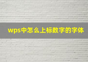 wps中怎么上标数字的字体