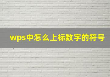 wps中怎么上标数字的符号