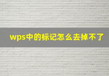 wps中的标记怎么去掉不了