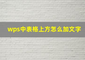 wps中表格上方怎么加文字