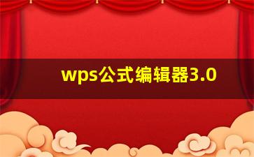 wps公式编辑器3.0