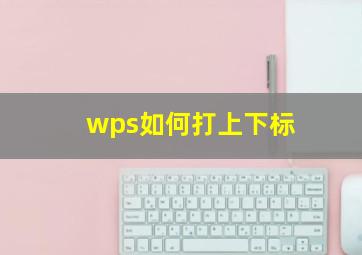 wps如何打上下标