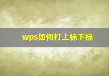 wps如何打上标下标