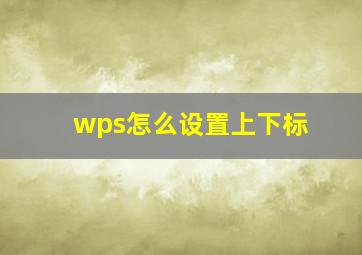 wps怎么设置上下标