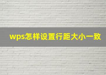 wps怎样设置行距大小一致