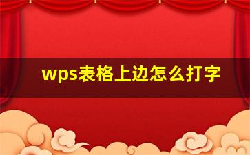 wps表格上边怎么打字