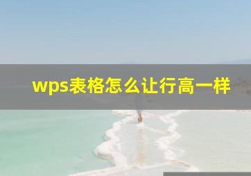 wps表格怎么让行高一样