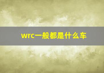 wrc一般都是什么车