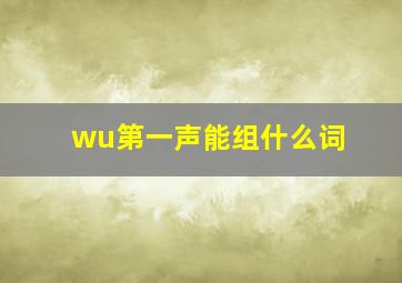 wu第一声能组什么词