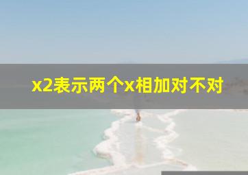 x2表示两个x相加对不对