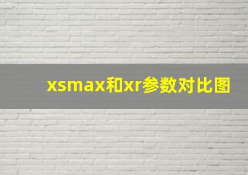 xsmax和xr参数对比图