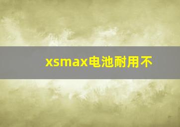 xsmax电池耐用不