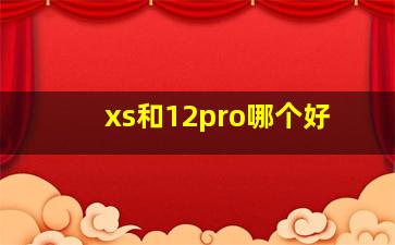 xs和12pro哪个好