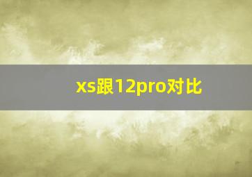 xs跟12pro对比