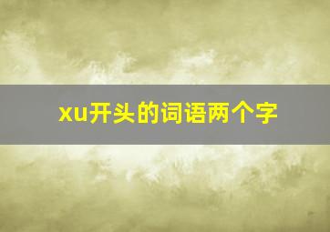 xu开头的词语两个字