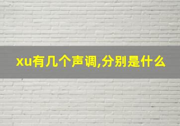 xu有几个声调,分别是什么