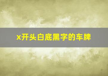 x开头白底黑字的车牌