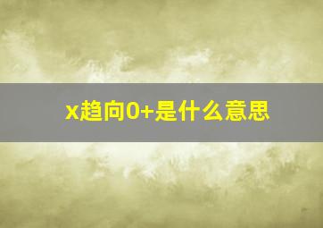 x趋向0+是什么意思