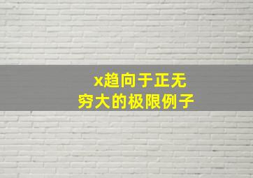 x趋向于正无穷大的极限例子