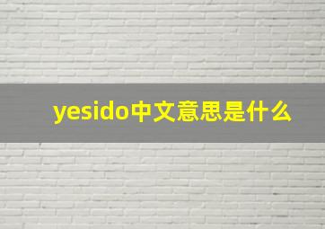 yesido中文意思是什么