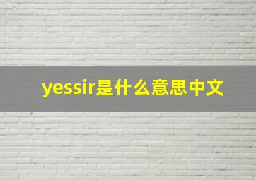 yessir是什么意思中文