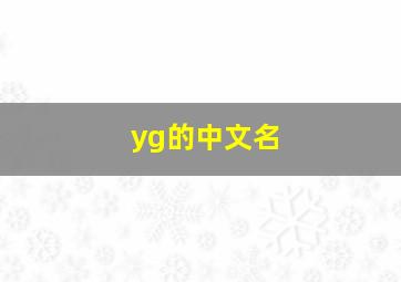 yg的中文名