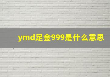 ymd足金999是什么意思